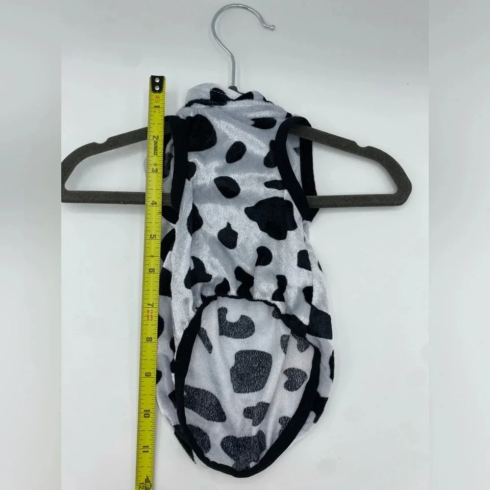 Puppy Dog Cow Spot Black White Halloween Hoodie Sweater Costume XS